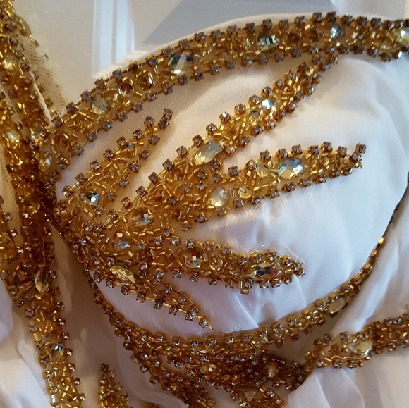 White/Gold Fun Fashion/ Prom Size 4-6 - Picture 3 of 4